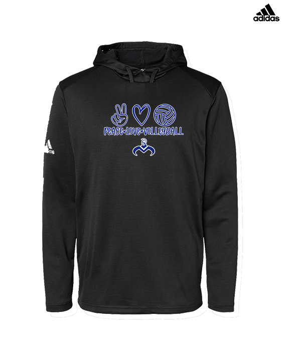 Moanalua HS Boys Volleyball Peace Love Volleyball - Mens Adidas Hoodie