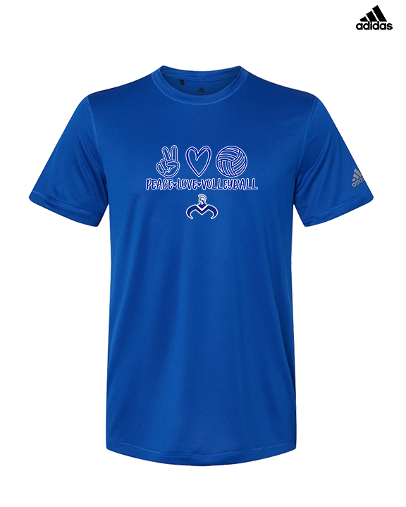 Moanalua HS Boys Volleyball Peace Love Volleyball - Mens Adidas Performance Shirt