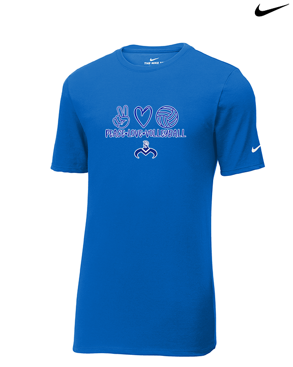 Moanalua HS Boys Volleyball Peace Love Volleyball - Mens Nike Cotton Poly Tee