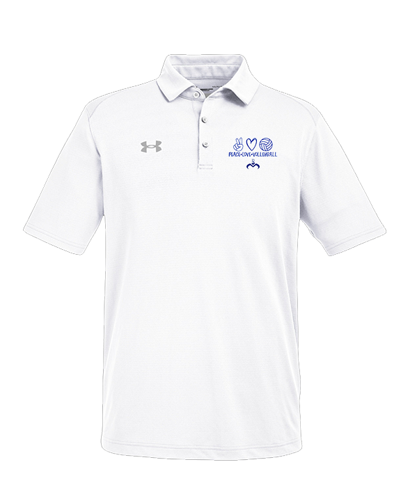 Moanalua HS Boys Volleyball Peace Love Volleyball - Under Armour Mens Tech Polo