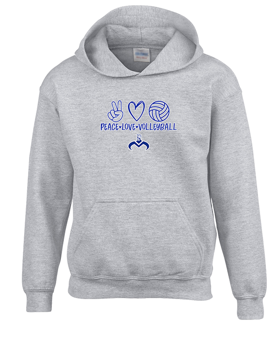 Moanalua HS Boys Volleyball Peace Love Volleyball - Unisex Hoodie