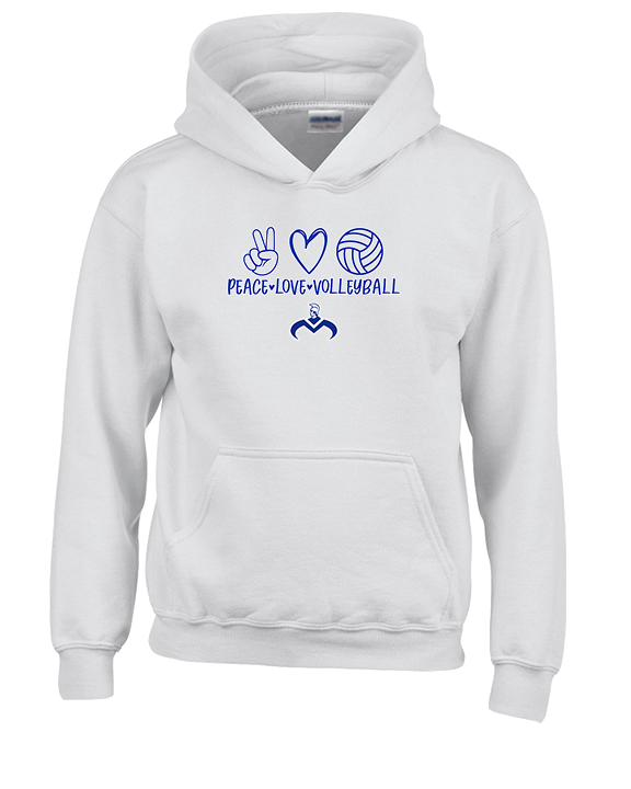 Moanalua HS Boys Volleyball Peace Love Volleyball - Unisex Hoodie