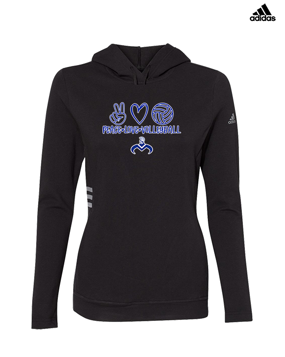 Moanalua HS Boys Volleyball Peace Love Volleyball - Womens Adidas Hoodie