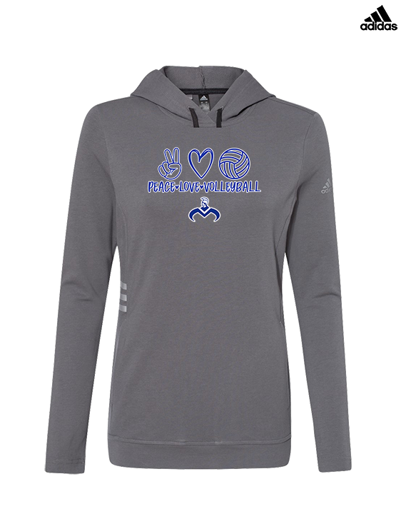 Moanalua HS Boys Volleyball Peace Love Volleyball - Womens Adidas Hoodie