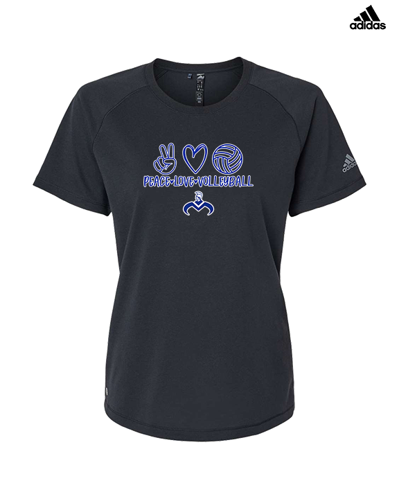Moanalua HS Boys Volleyball Peace Love Volleyball - Womens Adidas Performance Shirt
