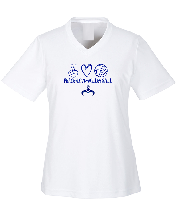 Moanalua HS Boys Volleyball Peace Love Volleyball - Womens Performance Shirt