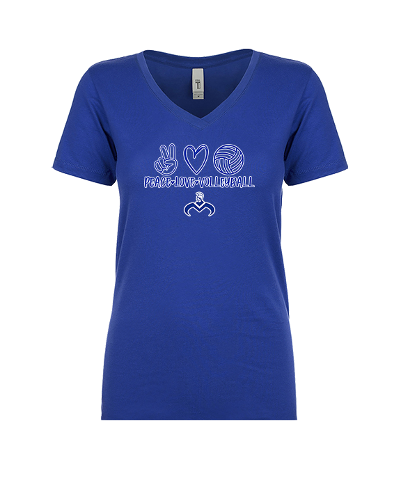 Moanalua HS Boys Volleyball Peace Love Volleyball - Womens Vneck