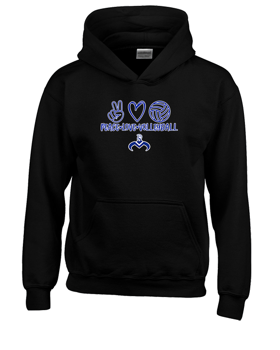Moanalua HS Boys Volleyball Peace Love Volleyball - Youth Hoodie