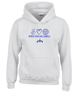 Moanalua HS Boys Volleyball Peace Love Volleyball - Youth Hoodie
