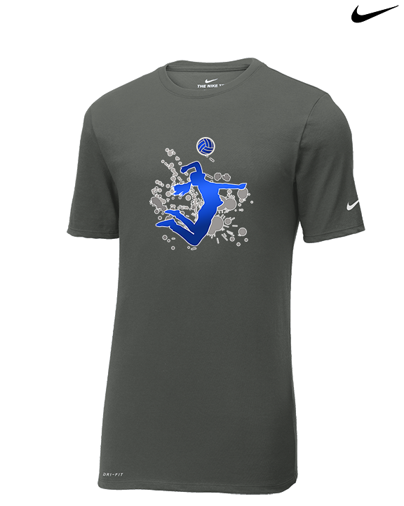 Moanalua HS Girls Volleyball Silhouette - Mens Nike Cotton Poly Tee