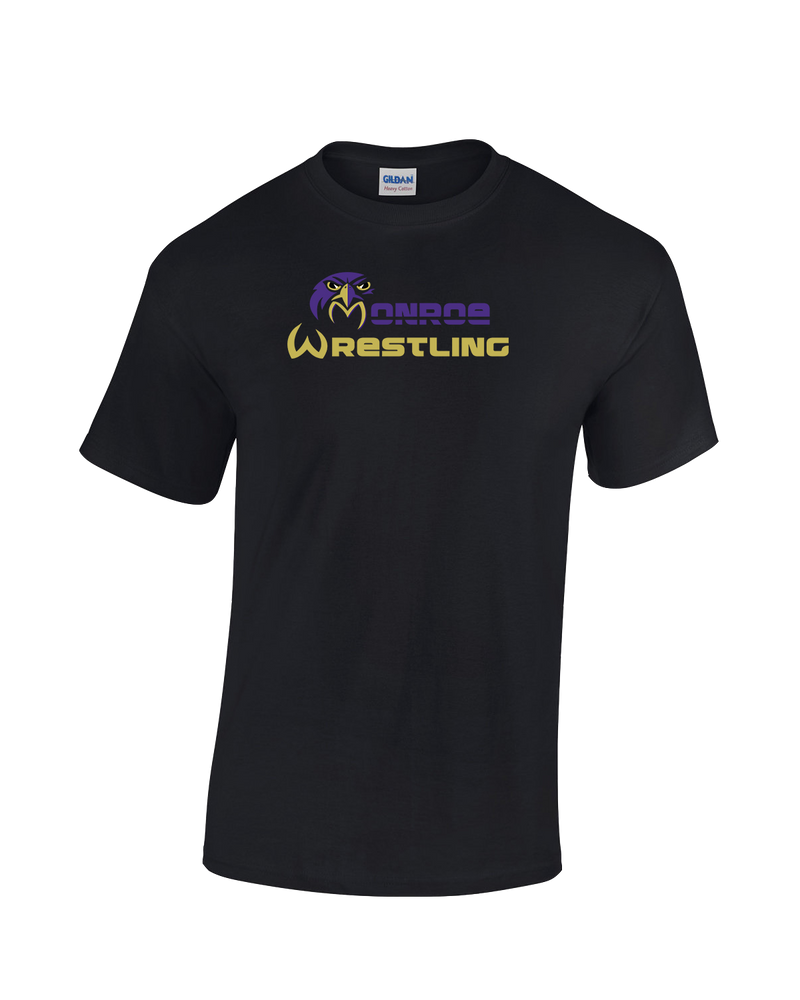 Monroe Township HS Wrestling Primary Logo - Cotton T-Shirt