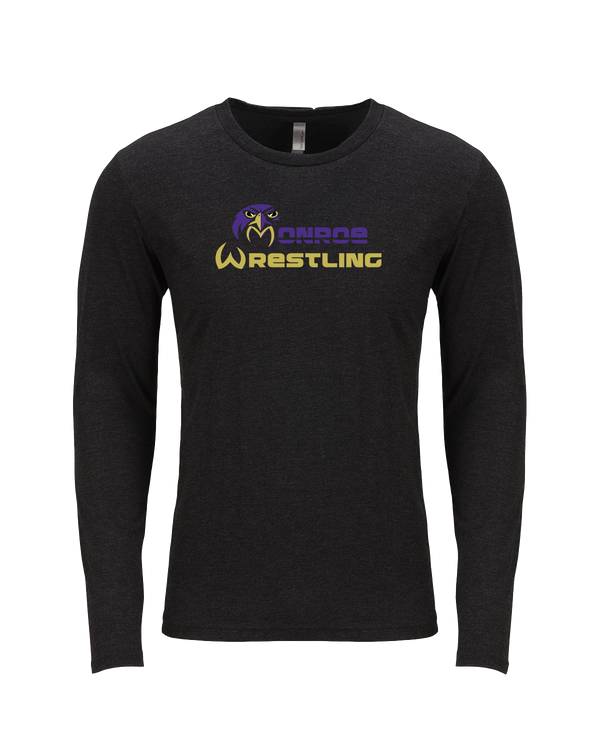 Monroe Township HS Wrestling Primary Logo - Tri Blend Long Sleeve