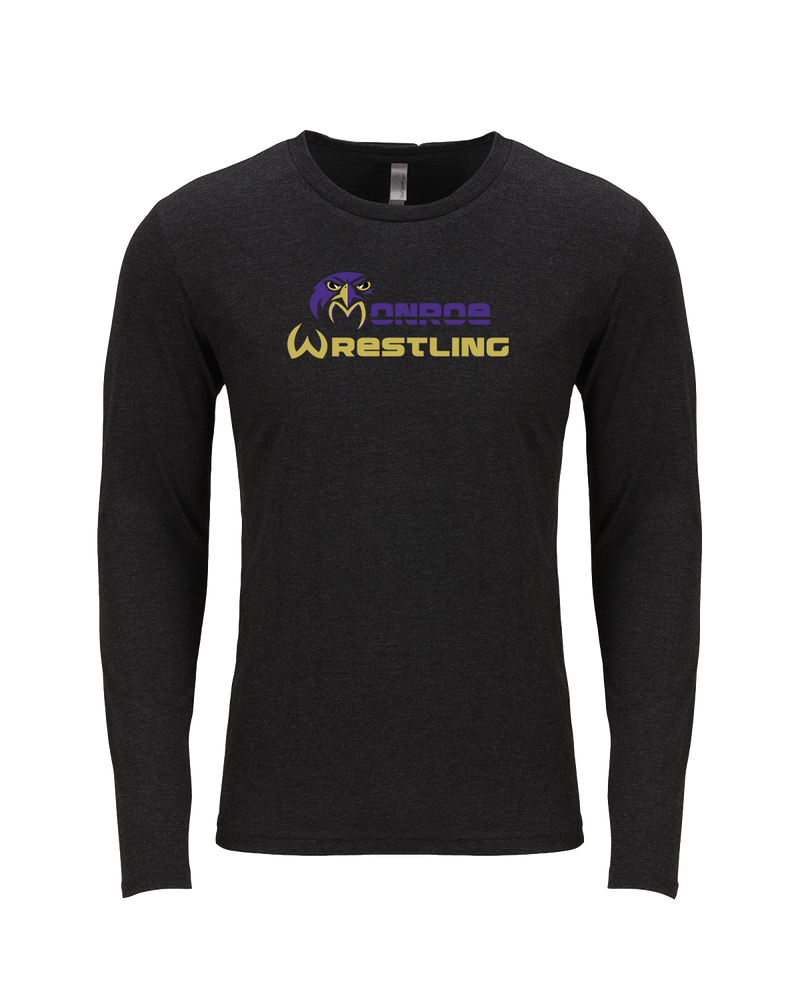 Monroe Township HS Wrestling Primary Logo - Tri Blend Long Sleeve