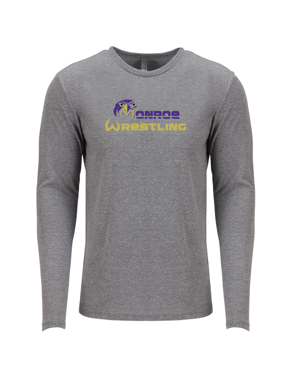 Monroe Township HS Wrestling Primary Logo - Tri Blend Long Sleeve