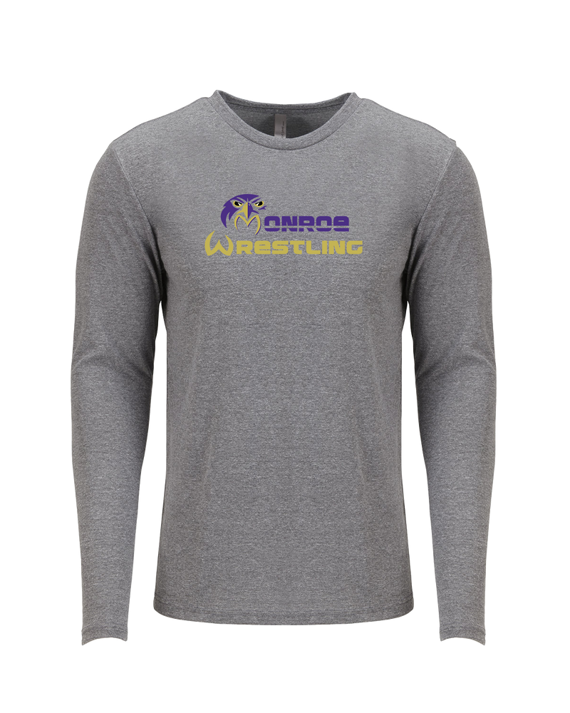 Monroe Township HS Wrestling Primary Logo - Tri Blend Long Sleeve