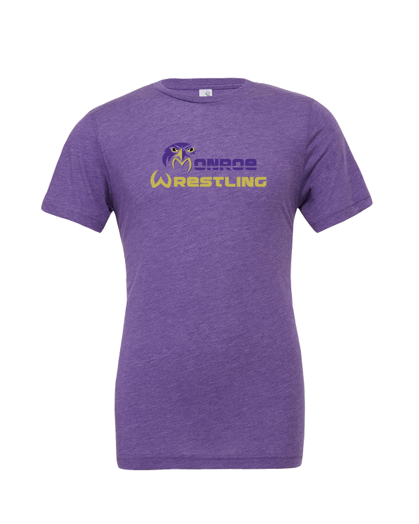 Monroe Township HS Wrestling Primary Logo - Mens Tri Blend Shirt