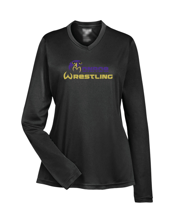 Monroe Township HS Wrestling Primary Logo - Womens Performance Long Sleeve