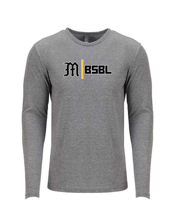 Mott Community College Baseball Logo M BSBL - Tri-Blend Long Sleeve