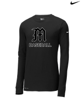 Mott Community College Baseball Logo M Baseball - Mens Nike Longsleeve