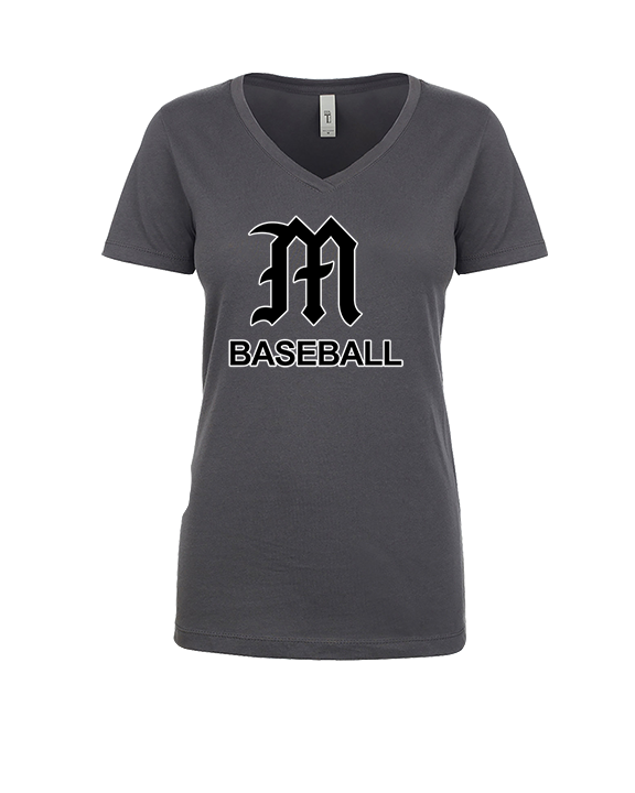 Mott Community College Baseball Logo M Baseball - Womens Vneck