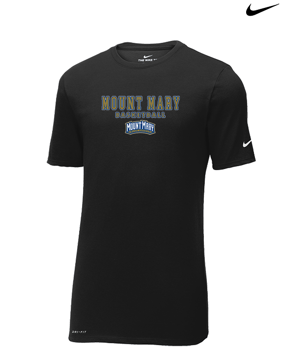 Mount Mary University Women's Basketball Block - Mens Nike Cotton Poly Tee