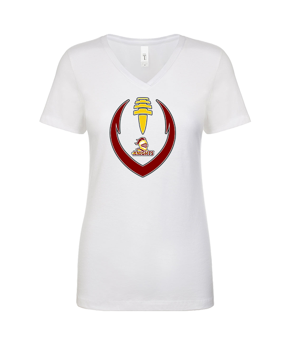 Mount Vernon HS Football Full Football - Womens V-Neck