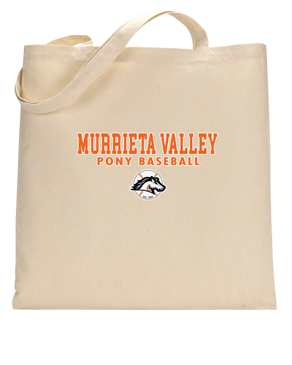 Murrieta Valley Pony Baseball Block - Tote Bag