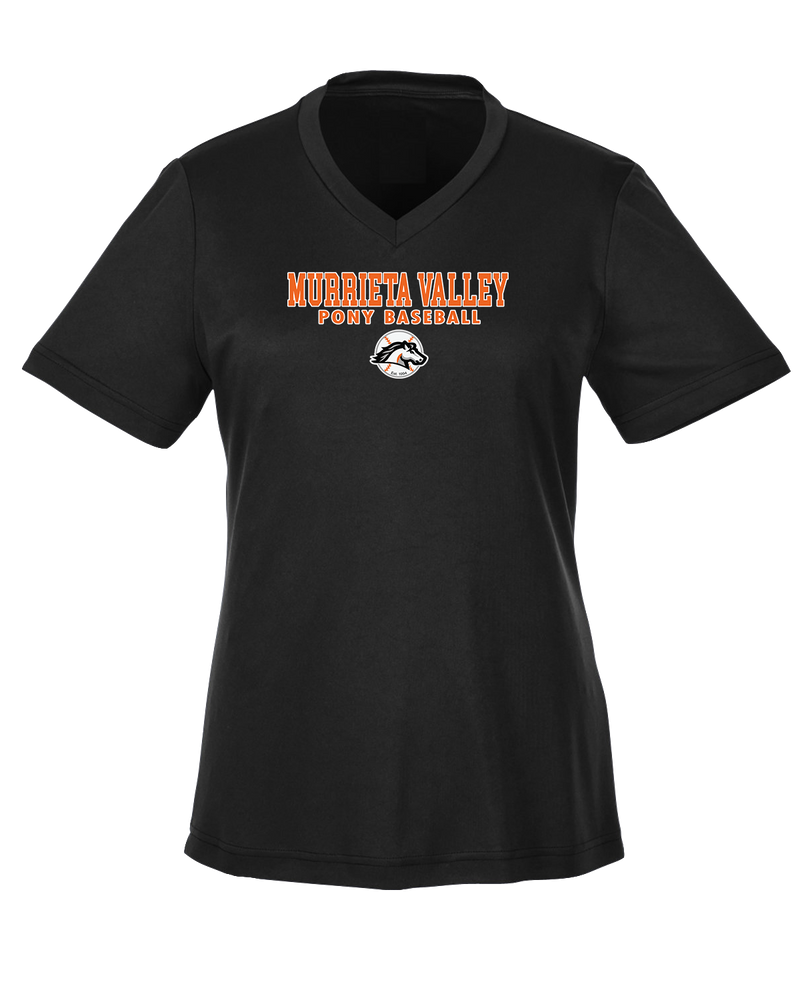 Murrieta Valley Pony Baseball Block - Womens Performance Shirt
