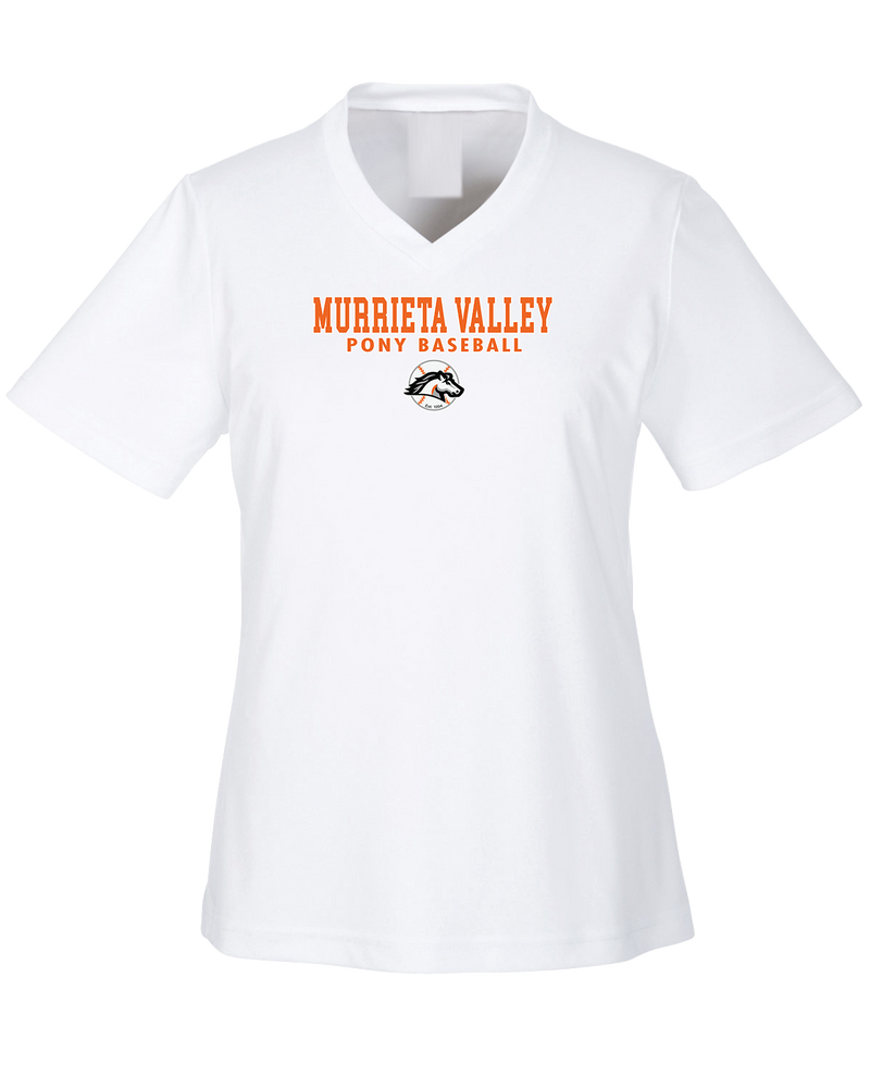 Murrieta Valley Pony Baseball Block - Womens Performance Shirt