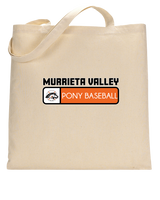 Murrieta Valley Pony Baseball Pennant - Tote Bag