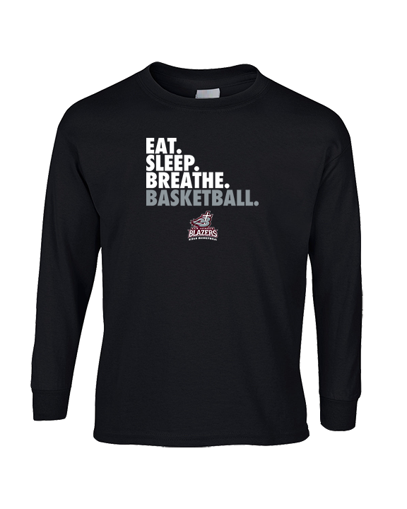 N.E.W. Lutheran HS Girls Basketball Eat Sleep Breathe - Cotton Longsleeve