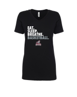 N.E.W. Lutheran HS Girls Basketball Eat Sleep Breathe - Womens Vneck