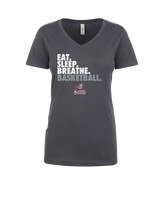 N.E.W. Lutheran HS Girls Basketball Eat Sleep Breathe - Womens Vneck