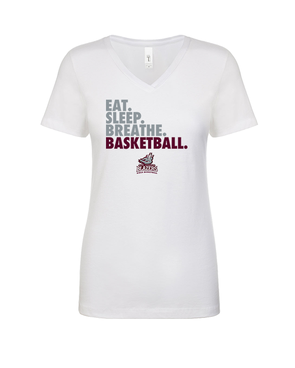 N.E.W. Lutheran HS Girls Basketball Eat Sleep Breathe - Womens Vneck