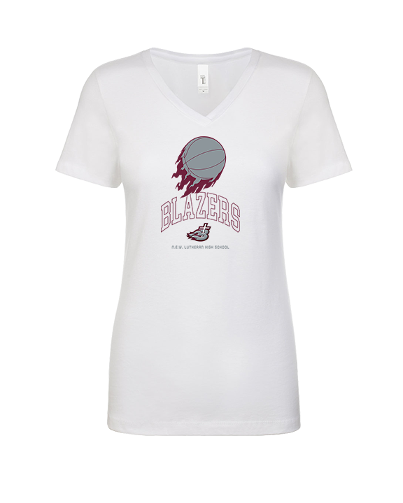 N.E.W. Lutheran HS Girls Basketball On Fire - Womens Vneck