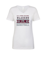 N.E.W. Lutheran HS Girls Basketball Stamp - Womens Vneck