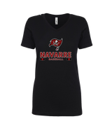 Navarre HS Baseball Stacked - Womens V-Neck