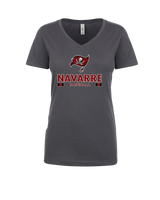 Navarre HS Baseball Stacked - Womens V-Neck