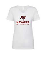 Navarre HS Baseball Stacked - Womens V-Neck