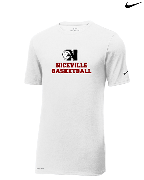 Niceville HS Boys Basketball With Logo - Mens Nike Cotton Poly Tee