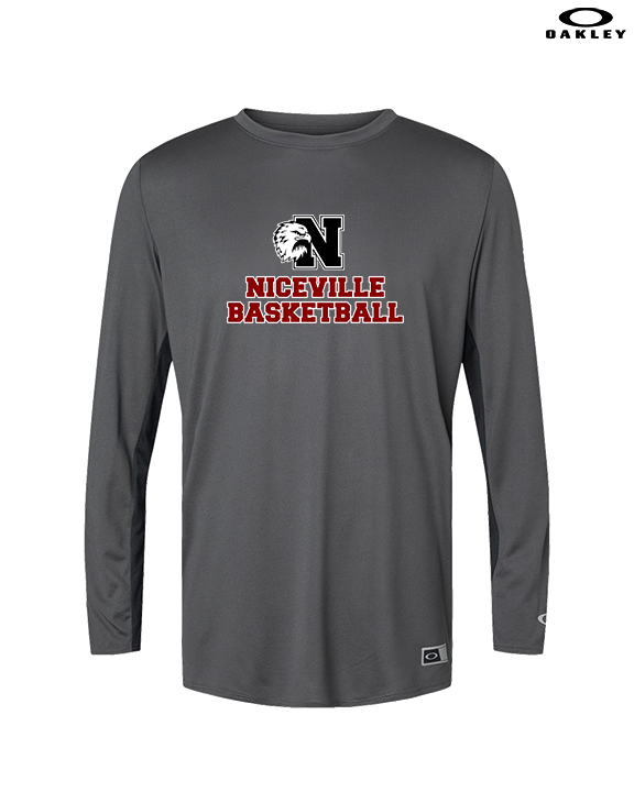 Niceville HS Boys Basketball With Logo - Mens Oakley Longsleeve
