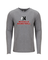 Niceville HS Boys Basketball With Logo - Tri-Blend Long Sleeve