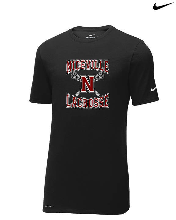 Niceville HS Boys Lacrosse Main Logo - Mens Nike Cotton Poly Tee