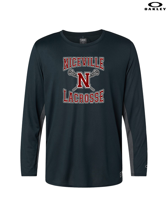 Niceville HS Boys Lacrosse Main Logo - Mens Oakley Longsleeve