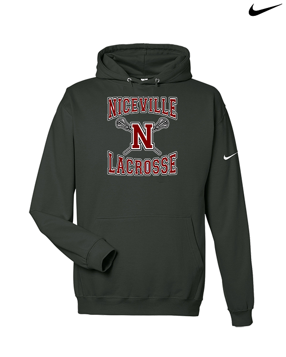Niceville HS Boys Lacrosse Main Logo - Nike Club Fleece Hoodie