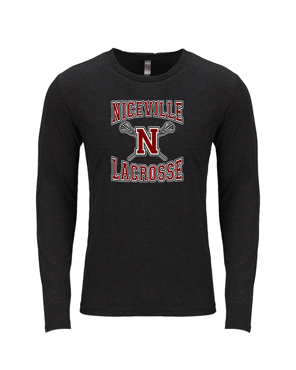 Niceville HS Boys Lacrosse Main Logo - Tri-Blend Long Sleeve