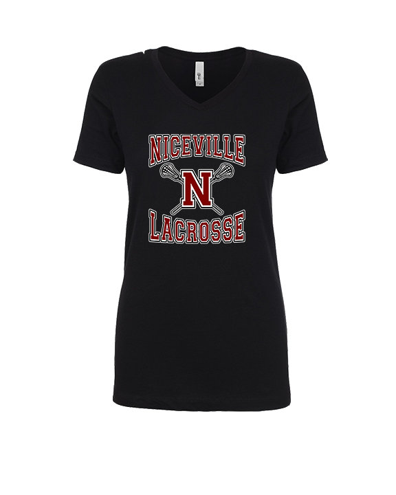 Niceville HS Boys Lacrosse Main Logo - Womens V-Neck