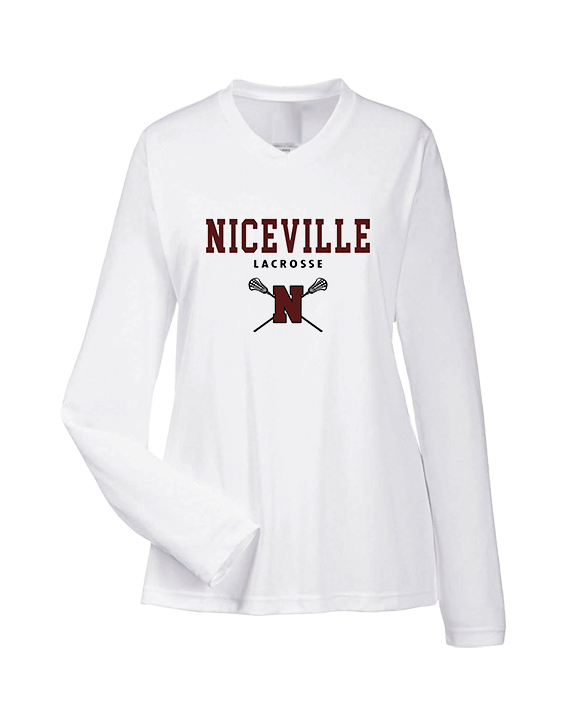 Niceville HS Girls Lacrosse Block - Womens Performance Longsleeve