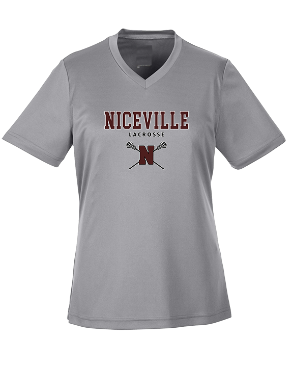 Niceville HS Girls Lacrosse Block - Womens Performance Shirt