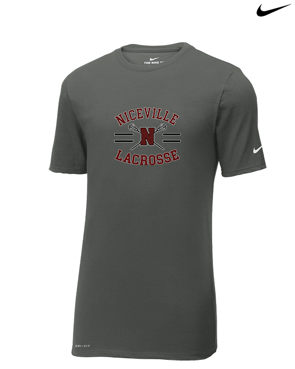 Niceville HS Girls Lacrosse Curve - Mens Nike Cotton Poly Tee